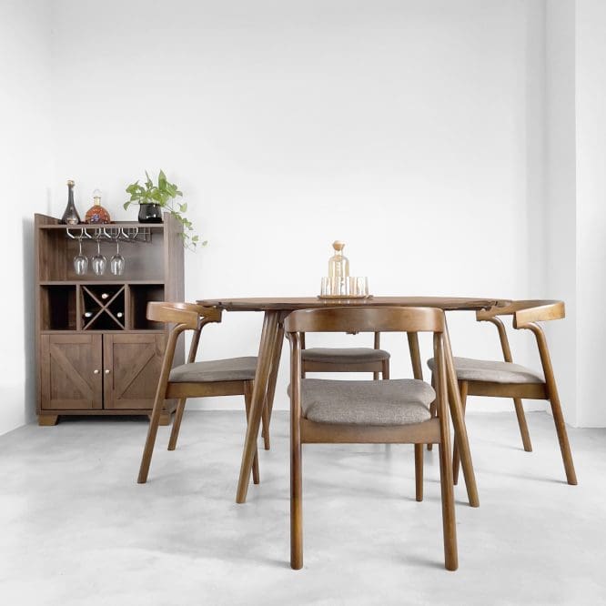 Trisha Solid Wood Dining Set (1 + 4) - Image 2