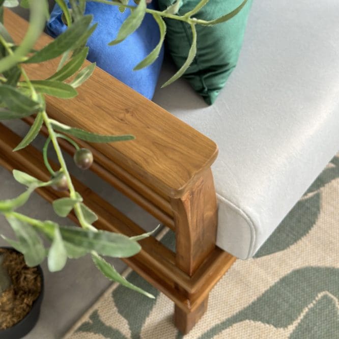 Tuah Solid Teak Wood 2 Seater Sofa - Image 14