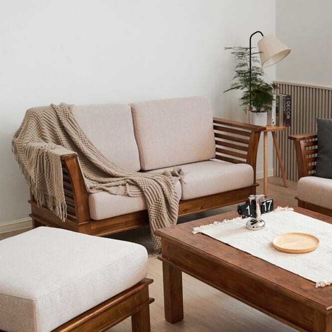 Tuah Solid Teak Wood 2 Seater Sofa - Image 2