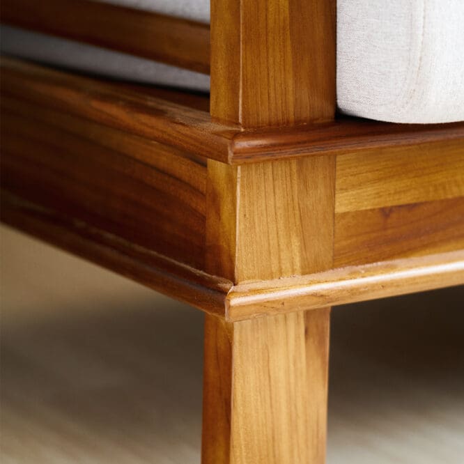Tuah Solid Teak Wood 2 Seater Sofa - Image 4