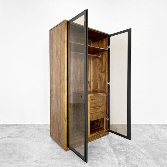 Kintamani Solid Teak Wood Wardrobe - Image 3